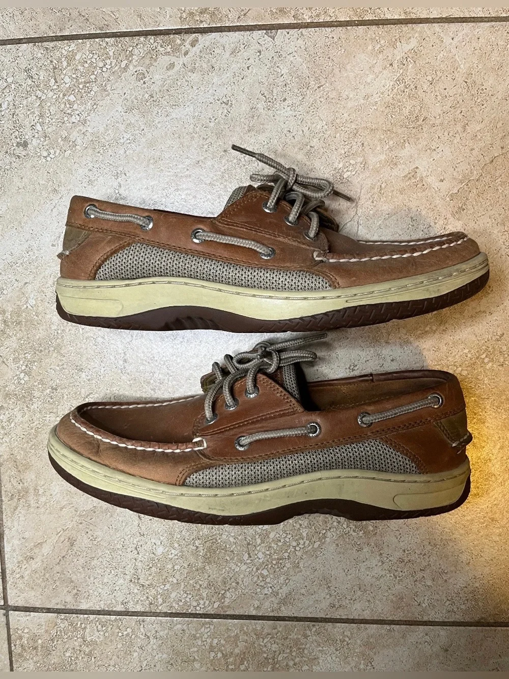 Sperry Men’s Brown Leather Lace-Up Boat Shoes